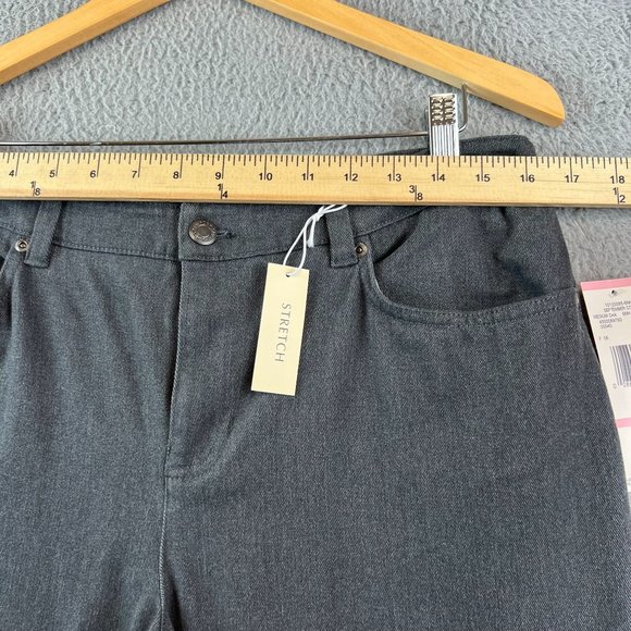 New Jones New York Sport Gray Stretch Casual Straight Leg Pants Slacks 10 - Picture 4 of 9